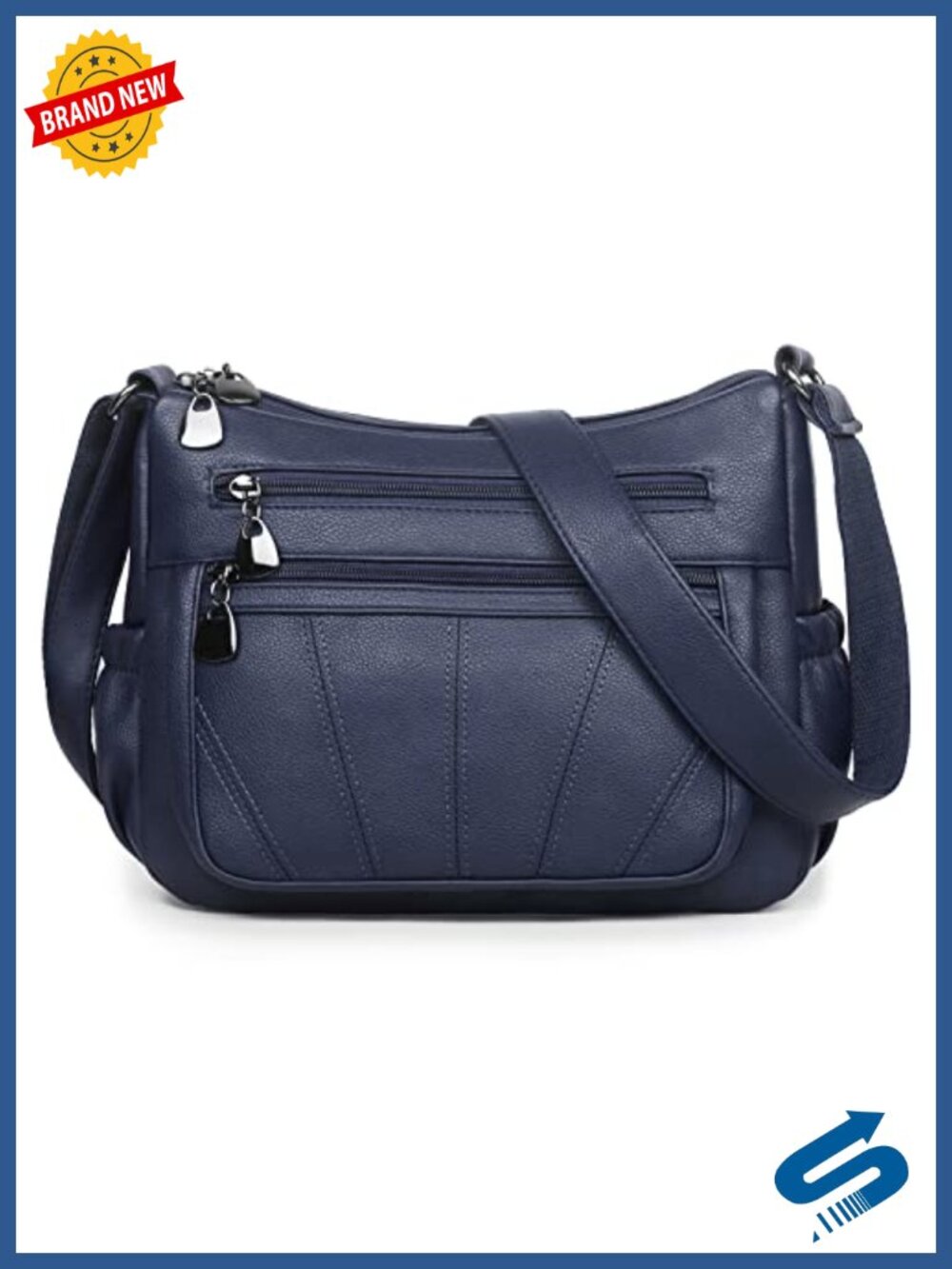 Soft PU Leather Crossbody Satchel Tote Handbag Medium Roomy Shoulder Bag